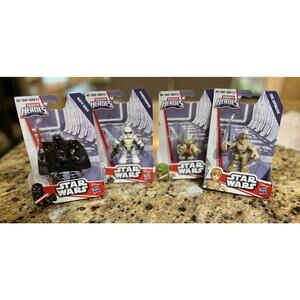 Vintage NIB Sealed Figures Star Wars Galactic Heroes Darth Luke Yoda Stormtroop